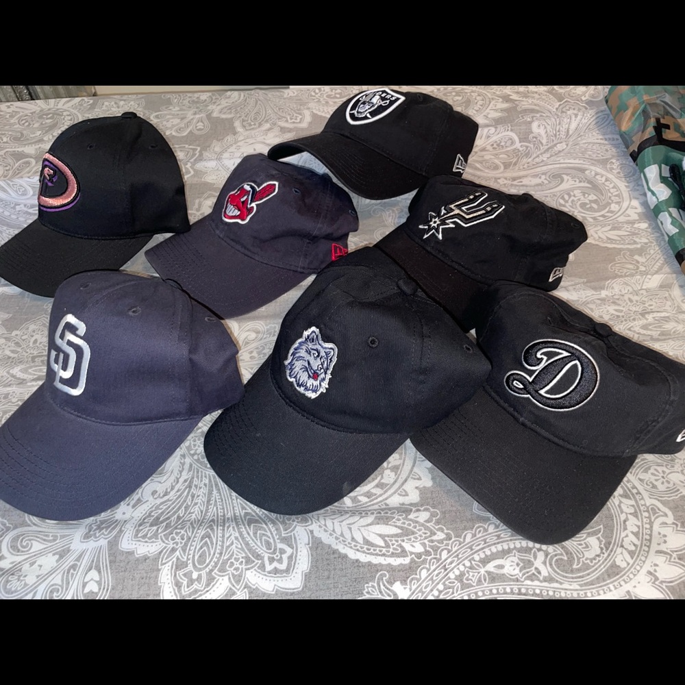 New Era Adjustable Hats minus diamond backs